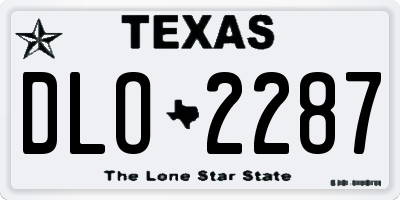 TX license plate DLO2287