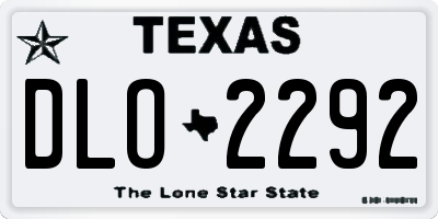 TX license plate DLO2292