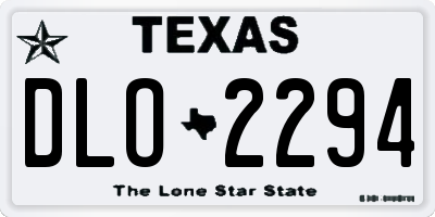 TX license plate DLO2294