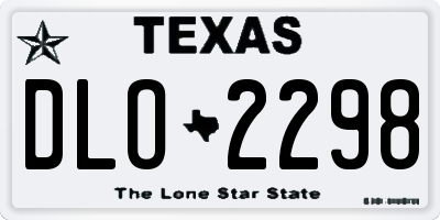 TX license plate DLO2298
