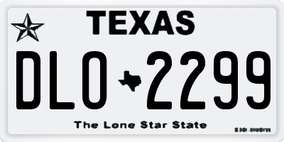 TX license plate DLO2299