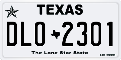 TX license plate DLO2301
