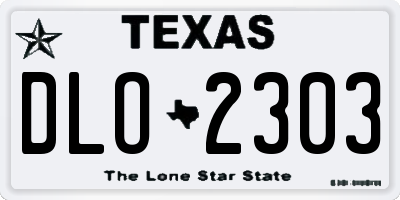 TX license plate DLO2303