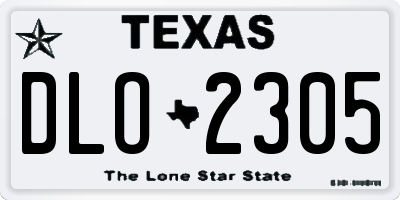 TX license plate DLO2305
