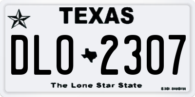 TX license plate DLO2307