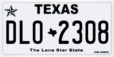 TX license plate DLO2308