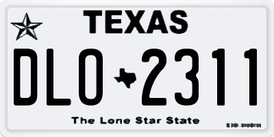 TX license plate DLO2311