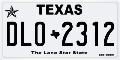 TX license plate DLO2312