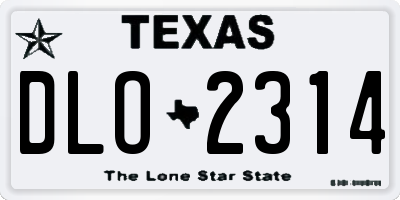 TX license plate DLO2314