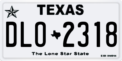 TX license plate DLO2318