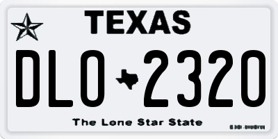 TX license plate DLO2320