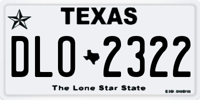 TX license plate DLO2322