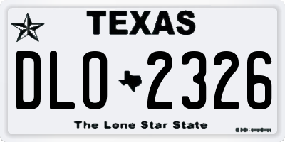 TX license plate DLO2326