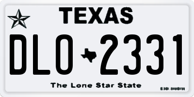 TX license plate DLO2331