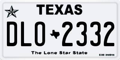 TX license plate DLO2332