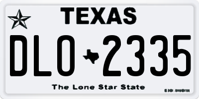 TX license plate DLO2335