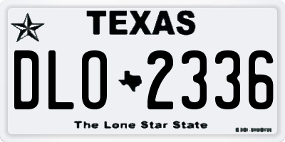 TX license plate DLO2336