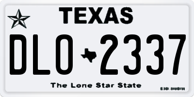 TX license plate DLO2337