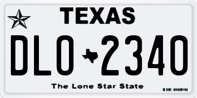 TX license plate DLO2340