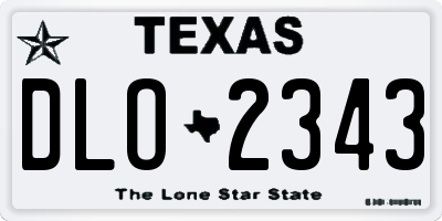 TX license plate DLO2343