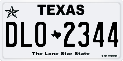 TX license plate DLO2344