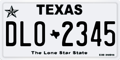 TX license plate DLO2345