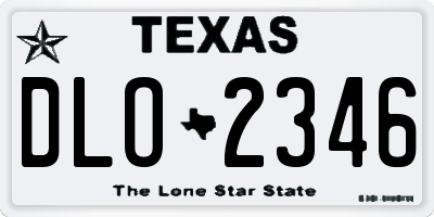 TX license plate DLO2346