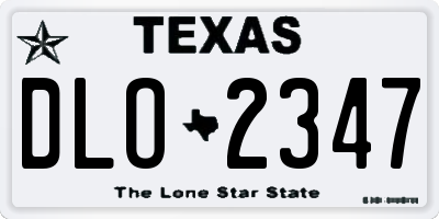 TX license plate DLO2347