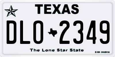 TX license plate DLO2349