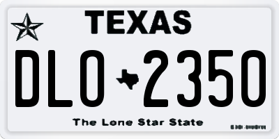 TX license plate DLO2350