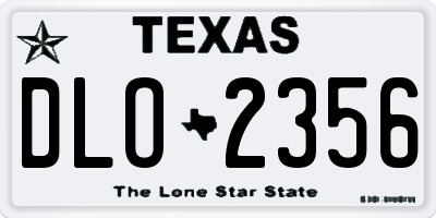 TX license plate DLO2356