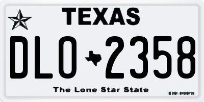 TX license plate DLO2358