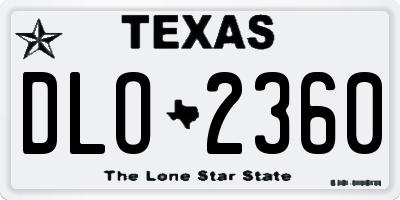 TX license plate DLO2360