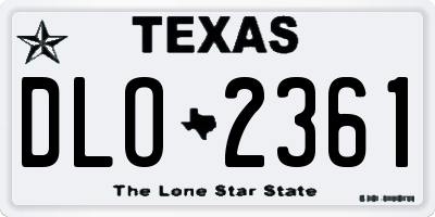 TX license plate DLO2361