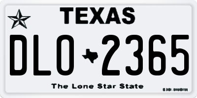 TX license plate DLO2365