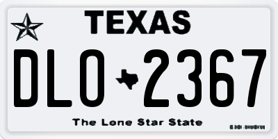 TX license plate DLO2367