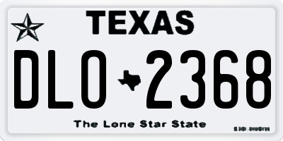 TX license plate DLO2368
