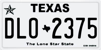 TX license plate DLO2375