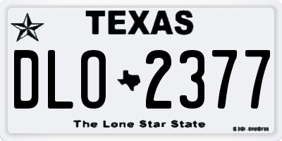 TX license plate DLO2377