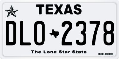 TX license plate DLO2378
