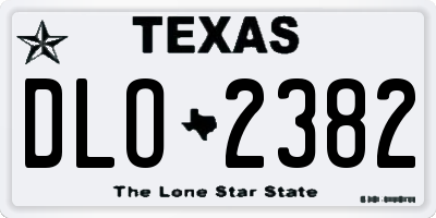 TX license plate DLO2382