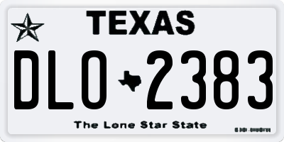 TX license plate DLO2383