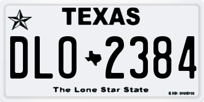 TX license plate DLO2384