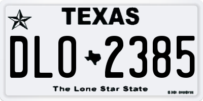 TX license plate DLO2385