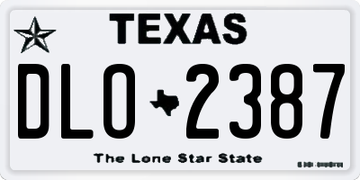 TX license plate DLO2387