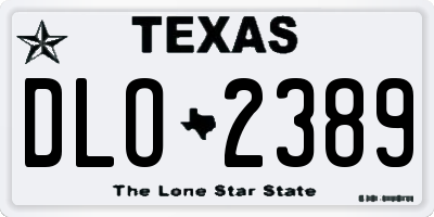 TX license plate DLO2389