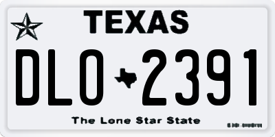 TX license plate DLO2391