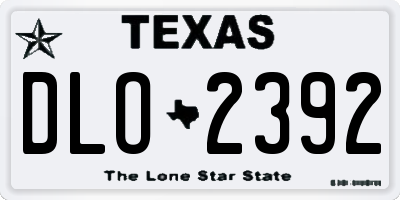 TX license plate DLO2392