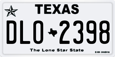 TX license plate DLO2398