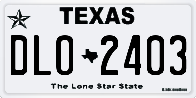 TX license plate DLO2403